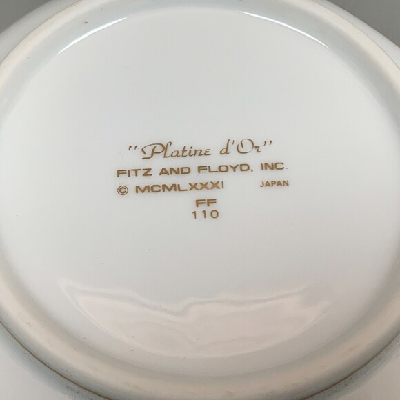 Fitz & Floyd Platine d' Or 7" Bowl Octagon Octagonal Gold Platinum - Picture 6 of 7